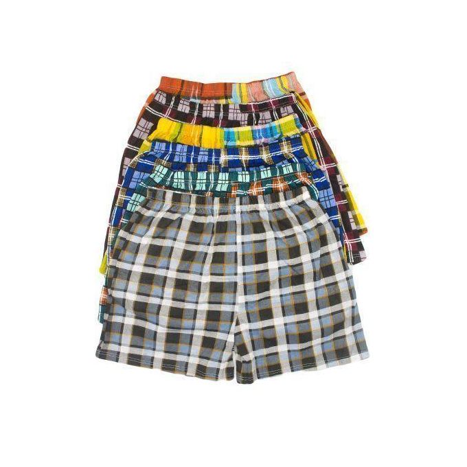 6Pcs Soft Cotton Checked Men's Boxers � Multicolor